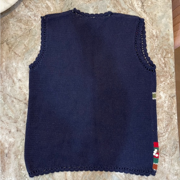 Vintage Hand Knit Embroidered Fall Winter Holiday Ugly Sweater Vest - Picture 11 of 13